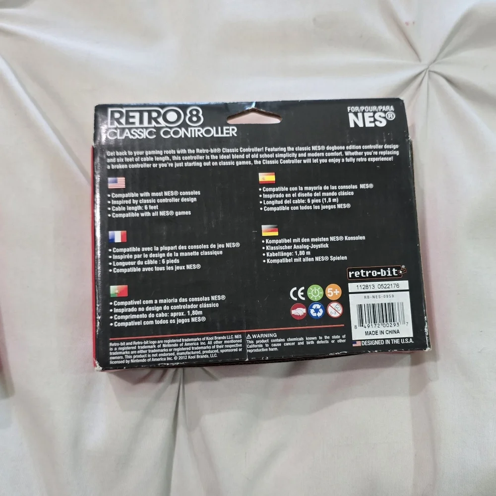 New In Box - Lot of 2 Retro Bit 8 Classic Controller For NES - DOGBONE EDITION